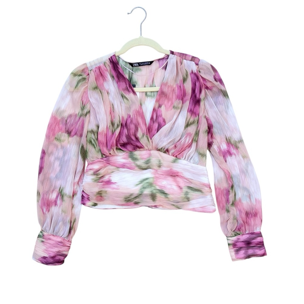 Zara Women's Multicolor Floral Blouse nwt